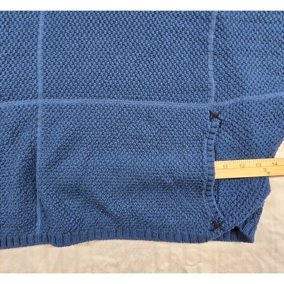 Habitat Womens Cowl Neck Waffle Knit Poncho Top Lagenlook Baltic Blue M/L - Picture 9 of 12